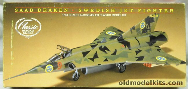 Lindberg 1/48 Saab J-35 Draken - (ex Adams), 2210 plastic model kit